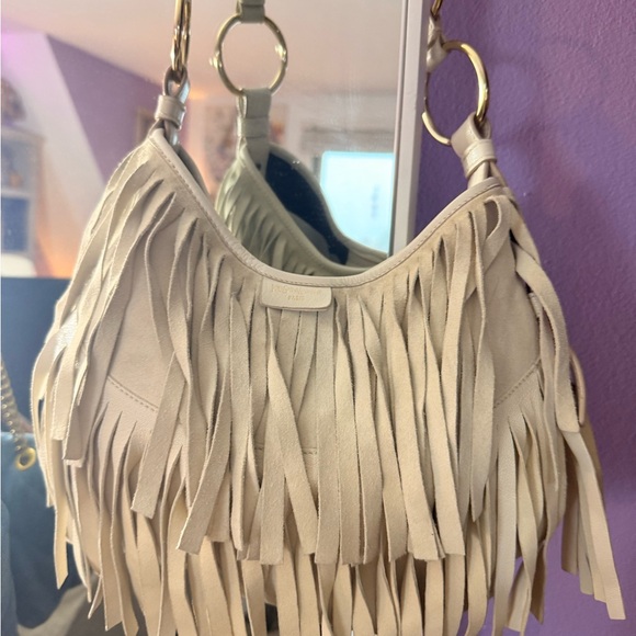 Yves Saint Laurent Sued WHITE FRINGE shoulder bag! - Picture 10 of 14